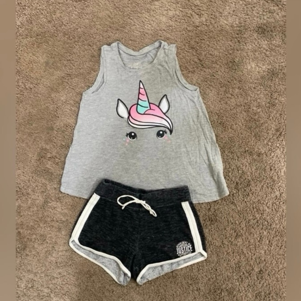 Girls Justice Glitter Unicorn Outfit size 8